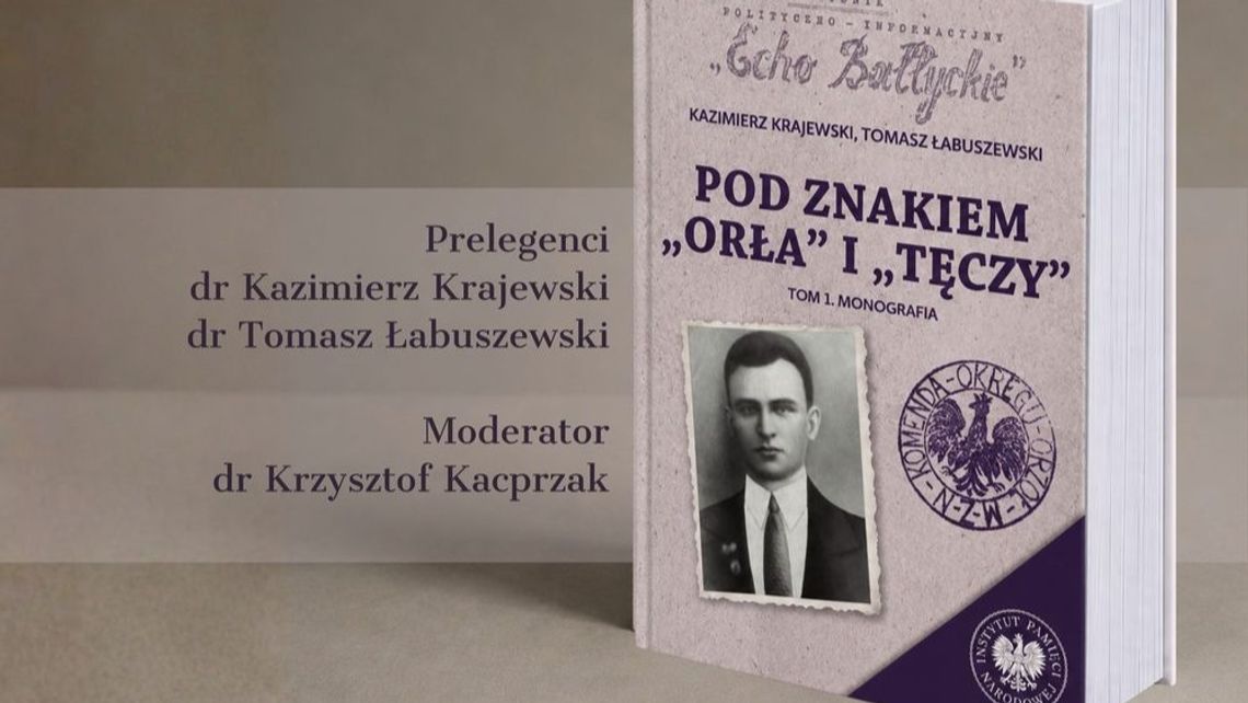 Autorzy książki o powojennym podziemiu spotkają się z czytelnikami w Mławie Plakat spotkania autorskiego o książce „Pod znakiem „Orła” i „Tęczy”” w Mławie.