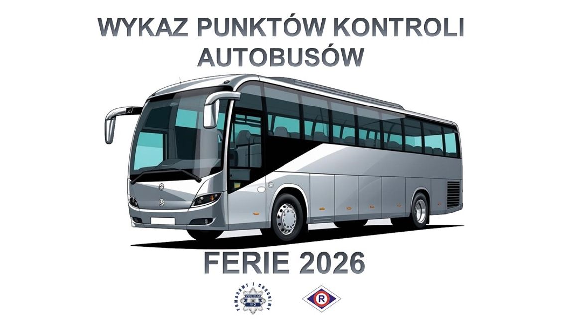 Plakat - wykaz miejsc kontroli autobusów