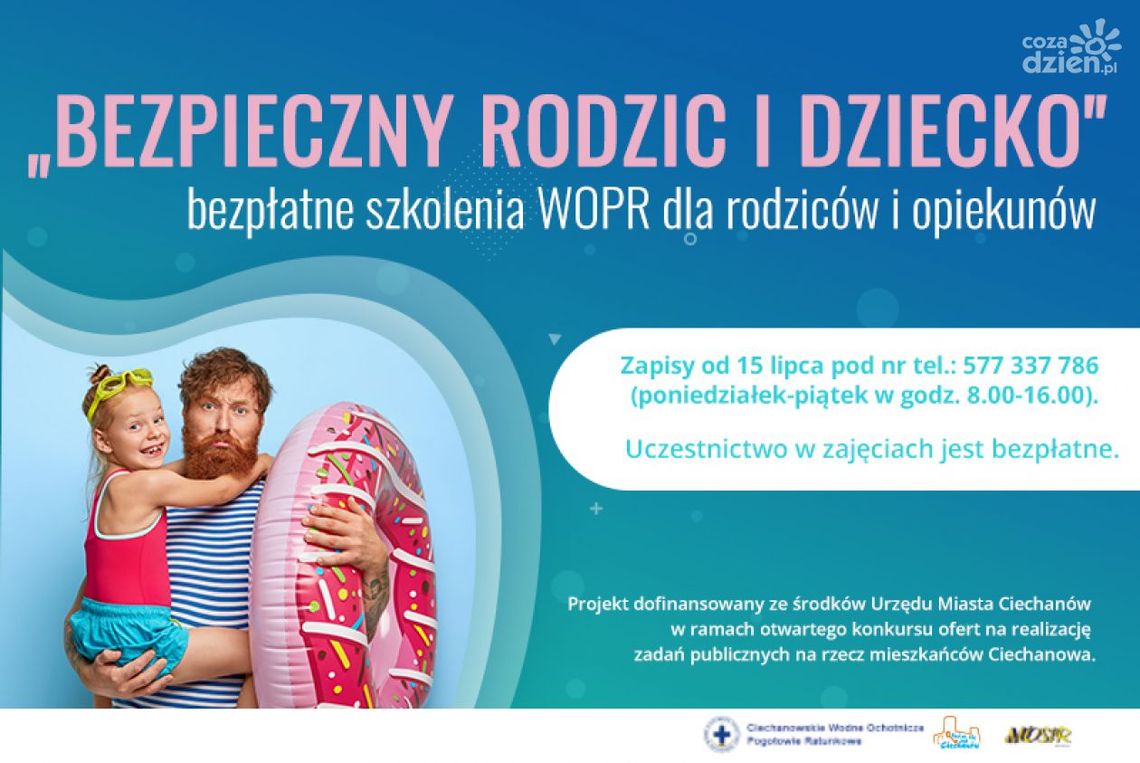 Bezpłatne szkolenia WOPR "Bezpieczny rodzic i dziecko” 