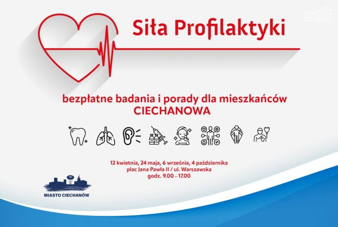 Ciechanów promuje zdrowie – bezpłatne badania i porady medyczne na czterech wydarzeniach w 2025 roku