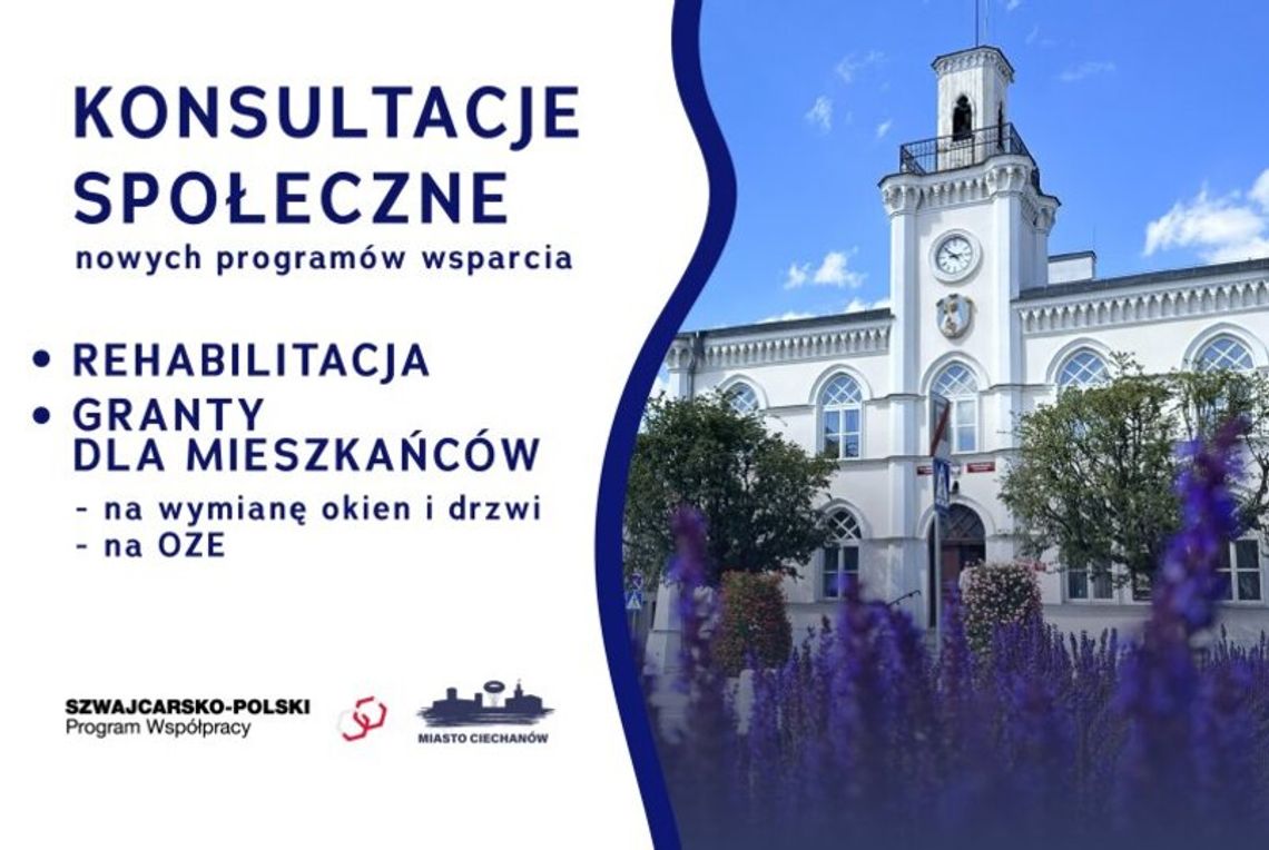 Ciechanów. Rehabilitacja, nowe okna i OZE – Ty decydujesz o kształcie miejskiego wsparcia