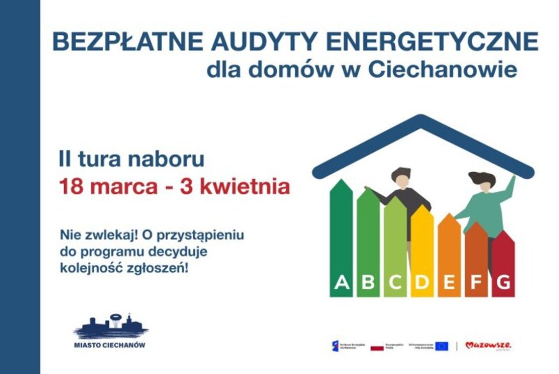 Ciechanów. Trwa II tura naboru na bezpłatne audyty energetyczne budynków Ciechanów. Trwa II tura naboru na bezpłatne audyty energetyczne budynków