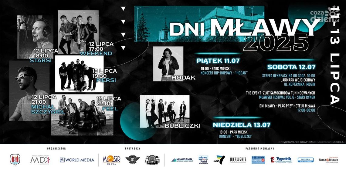 Dni Mławy. Dziś Zagrają: Weekend, STARSi, Piersi, Michał Szczygieł oraz Feel! 