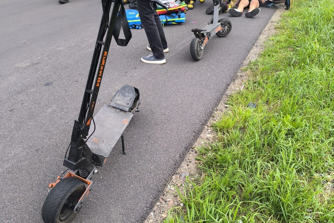 Dwie nastolatki ranne w wypadku na hulajnodze. Sprzęt mógł jechać 70 km/h