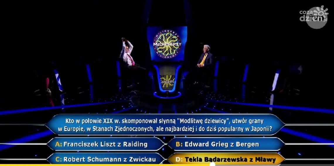 Finałowe pytanie programu „Milionerzy” dotyczyło kompozytorki z Mławy