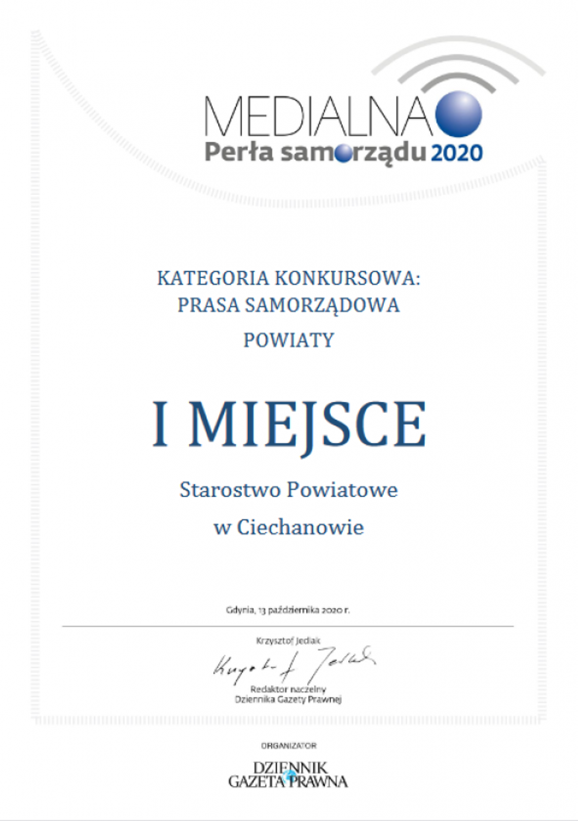 "Gazeta Urzędowa" na podium!