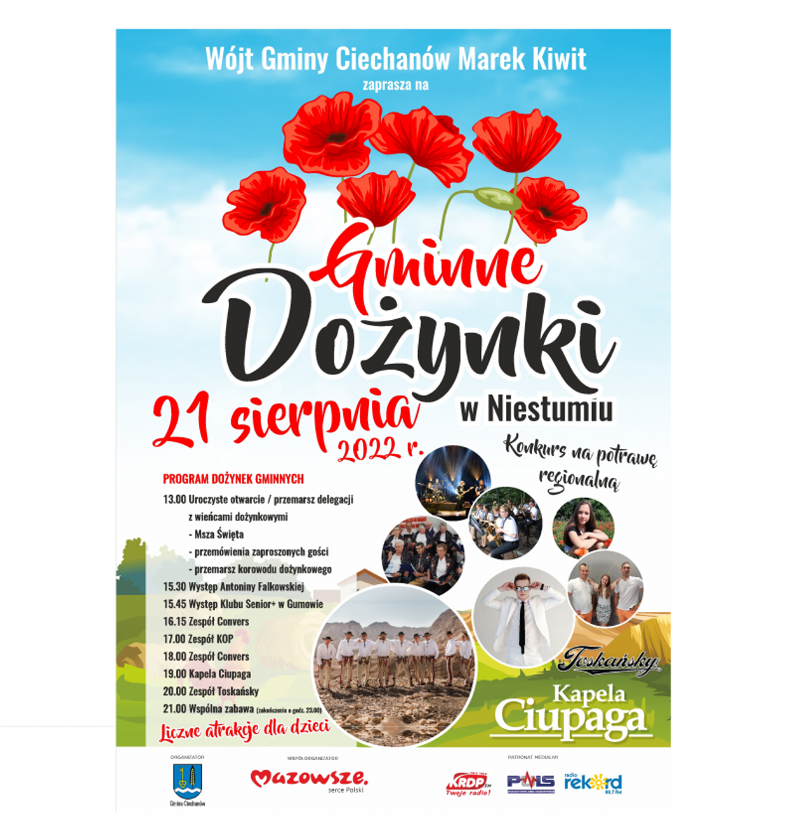 Gminne, ciechanowskie dożynki odbędą się w Niestumiu. Wójt Marek Kiwit wraz ze swoimi pracownikami przygotowują je z rozmachem