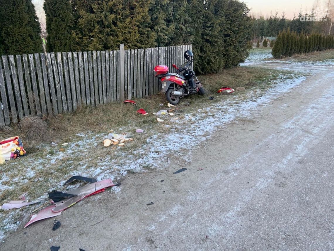 Groźny wypadek w Ogonowie, ranna motorowerzystka