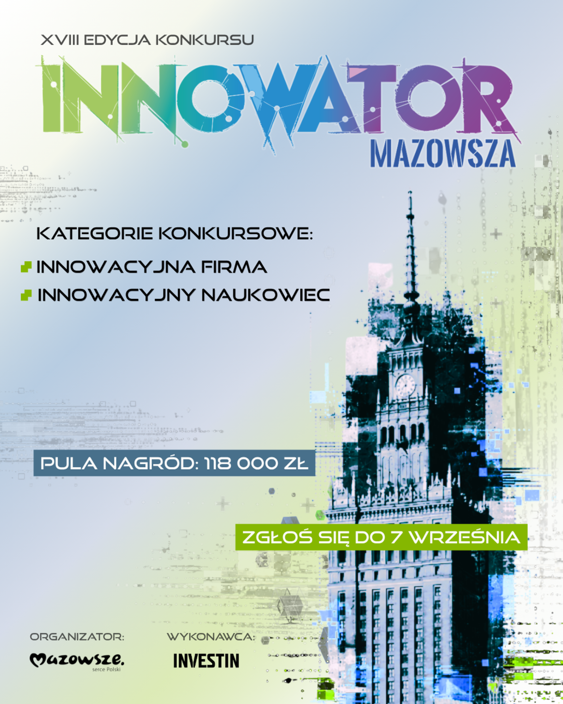 Innowator Mazowsza 2026: trwa nabór do XVIII edycji konkursu z pulą 118 tys. zł dla naukowców i MŚP z regionu