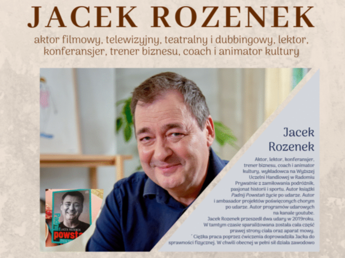Jacek Rozenek w Krzywej Hali. Spotkanie autorskie o sile, chorobie i walce o życie