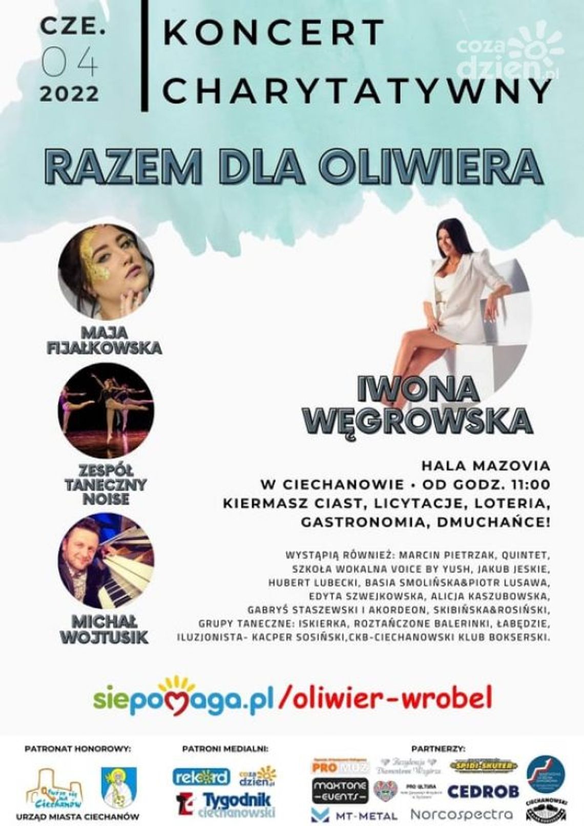 Koncert charytatywny w Ciechanowie. Będą zbierać na leczenie Oliwiera Wróbla