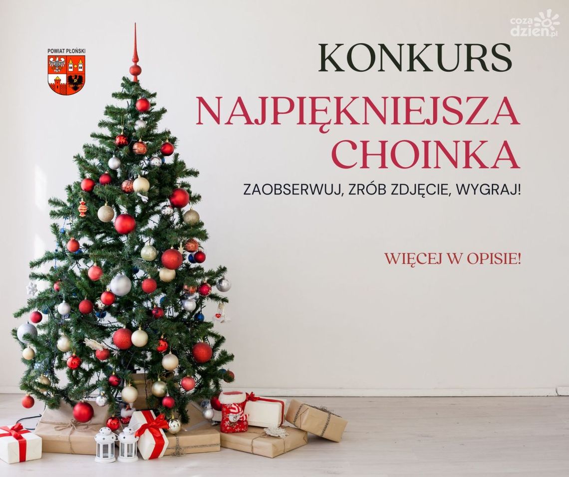 Konkurs na najpiękniejszą choinkę z nagrodami organizowany przez Starostwo Powiatowe w Płońsku