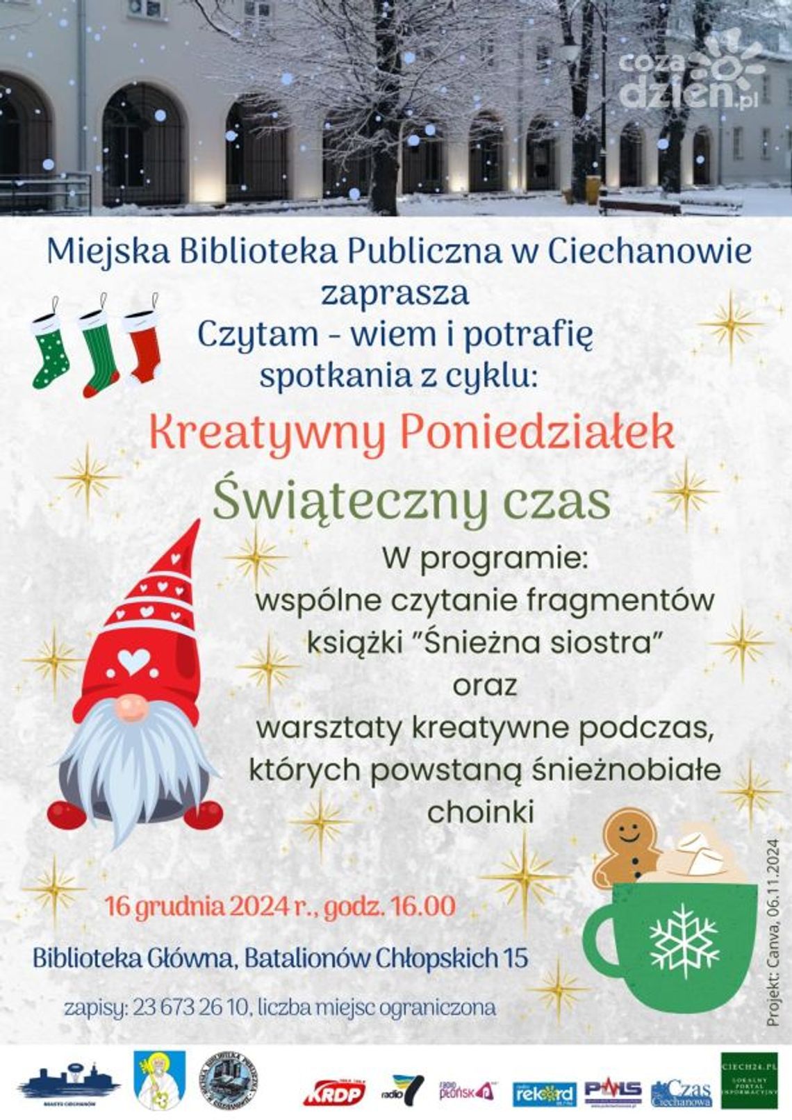 Kreatywny Poniedziałek w Ciechanowie - wykonaj własną choinkę! Kreatywny Poniedziałek w Ciechanowie - wykonaj własną choinkę!