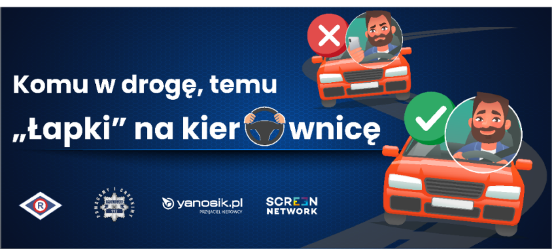„Łapki” na kierownicę - bezpieczna jazda bez telefonu. Można zdobyć Certyfikat Odpowiedzialnego Kierowcy