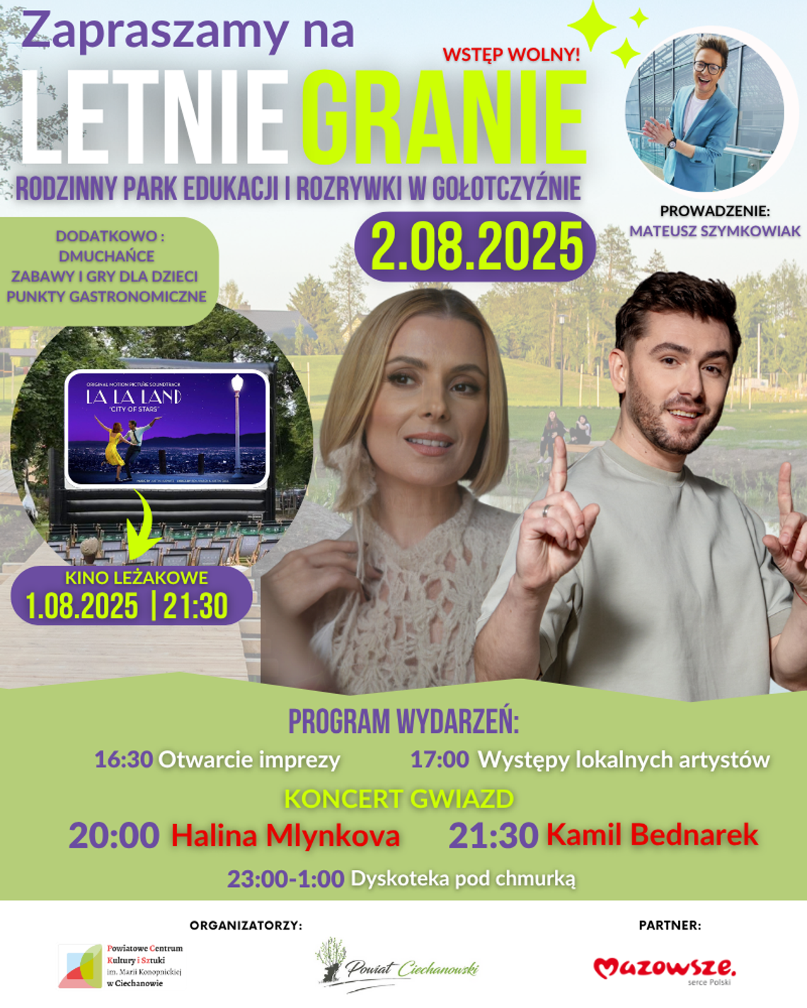 Letnie granie w Gołotczyźnie: Bednarek, Mlynkova i kinowe hity – wszystko za darmo!