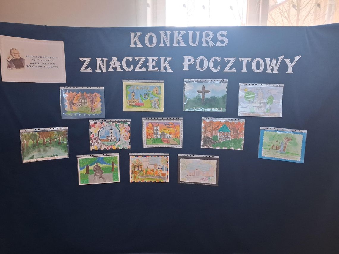Lokalne tradycje na znaczkach pocztowych. Finał gminnego konkursu w Opinogórze Górnej Prace plastyczne uczniów Szkoły Podstawowej w Opinogórze Górnej