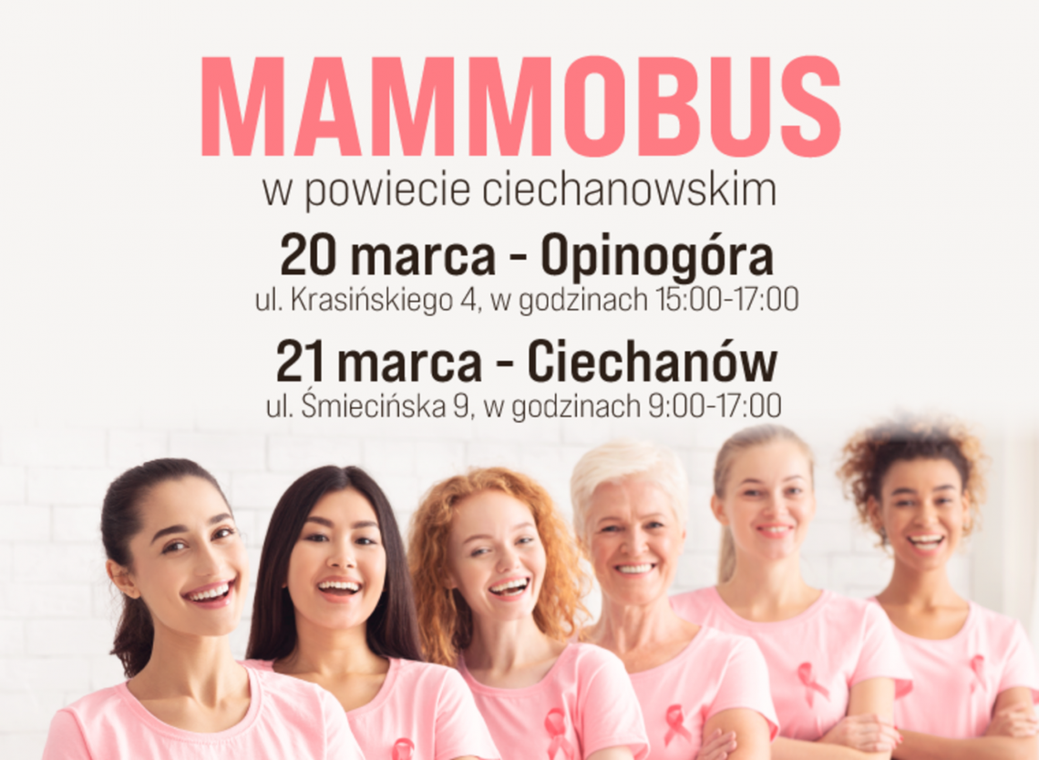 Mammobus w powiecie ciechanowskim. Bezpłatne badanie dziś i jutro