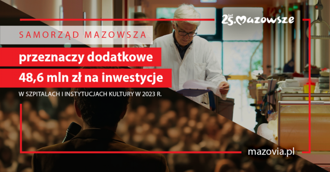 Mazowsze inwestuje w szpitale i jednostki kultury. Ciechanów też skorzysta