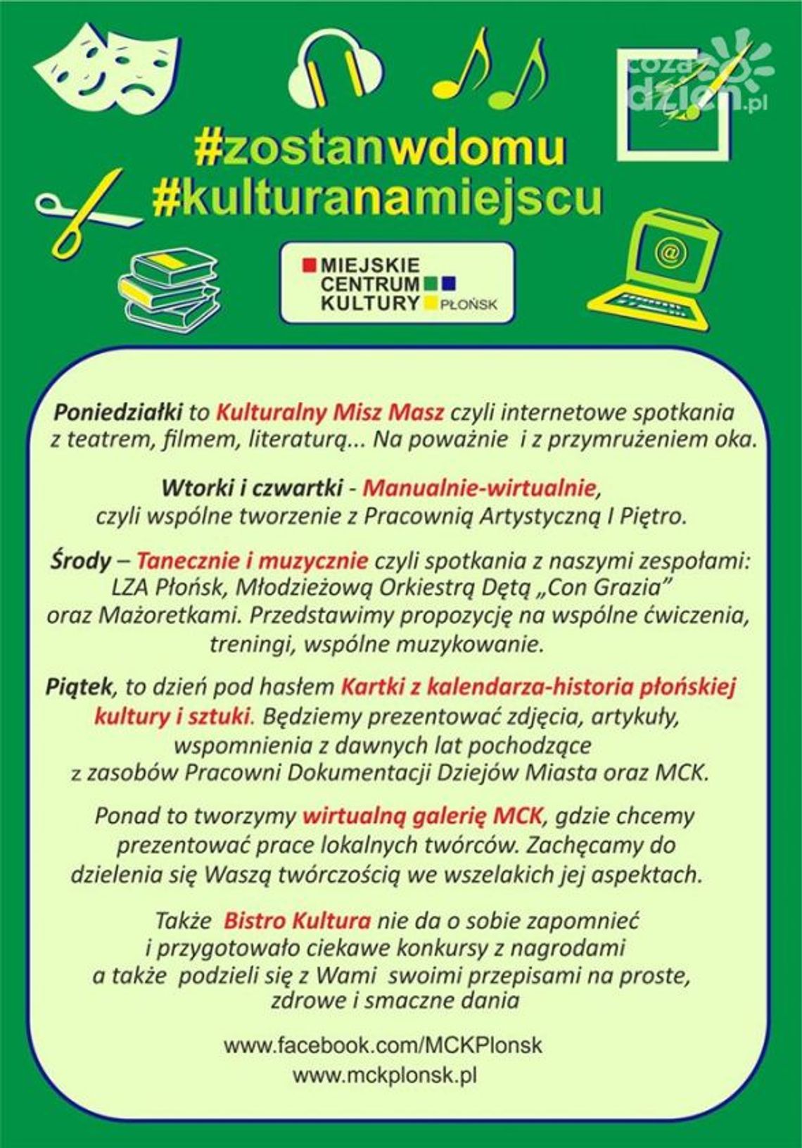 MCK w Płońsku działa on-line