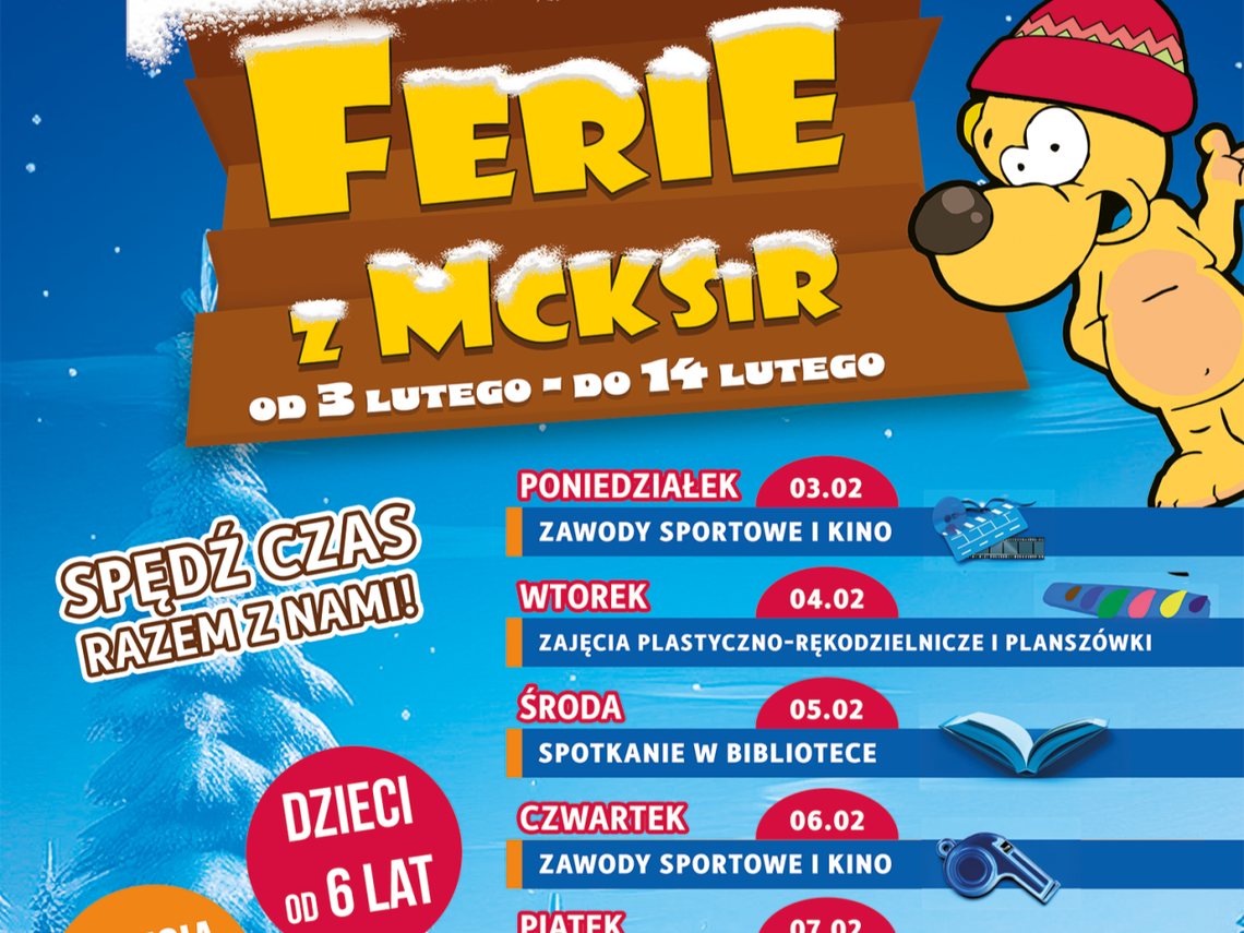 MCKSiR Raciąż z bogatą ofertą na ferie i nie tylko! Konkursy, kino, potańcówka i moc atrakcji dla dzieci
