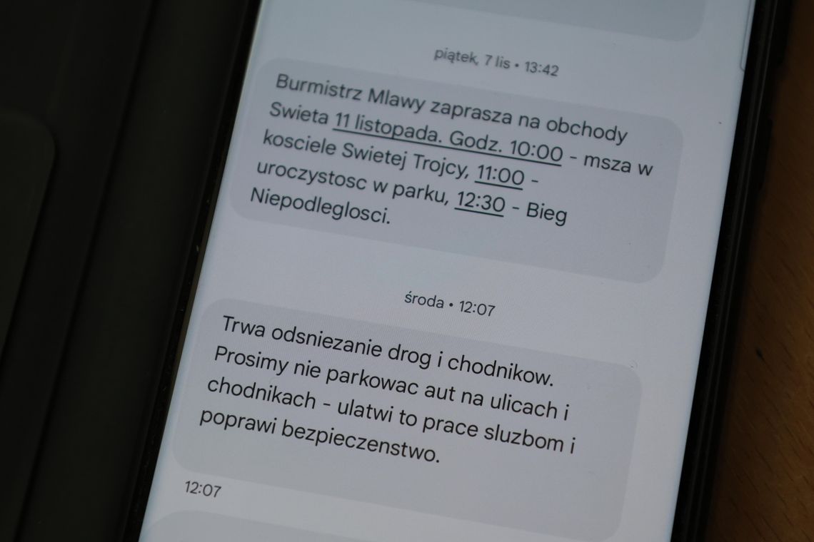 Miasto Mława wysyła mieszkańcom bezpłatne SMS i zachęca ich do dołączenia do systemu