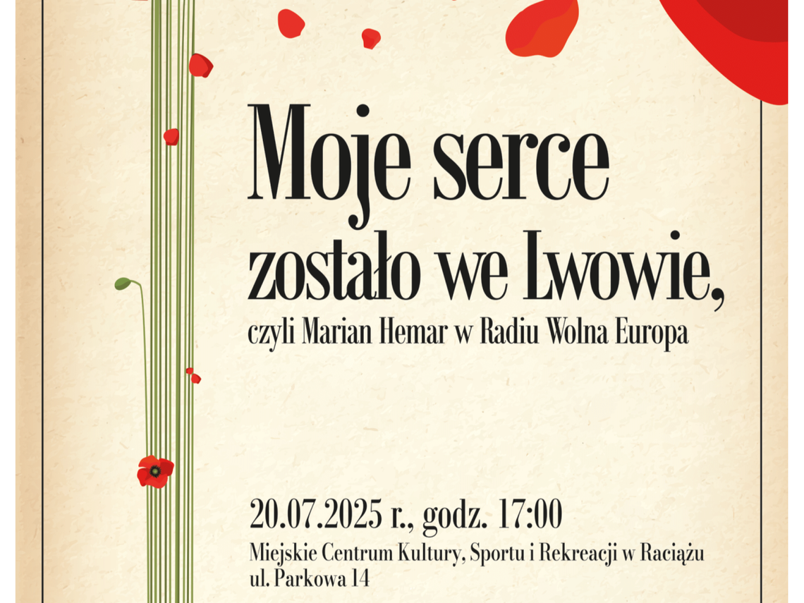 Moje serce zostało we Lwowie”. Wzruszający spektakl o Hemarze w Raciążu. Wstęp wolny!