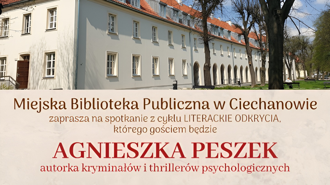 Mroczne thrillery i rowerowy zakład. Agnieszka Peszek spotka się z czytelnikami w Ciechanowie
