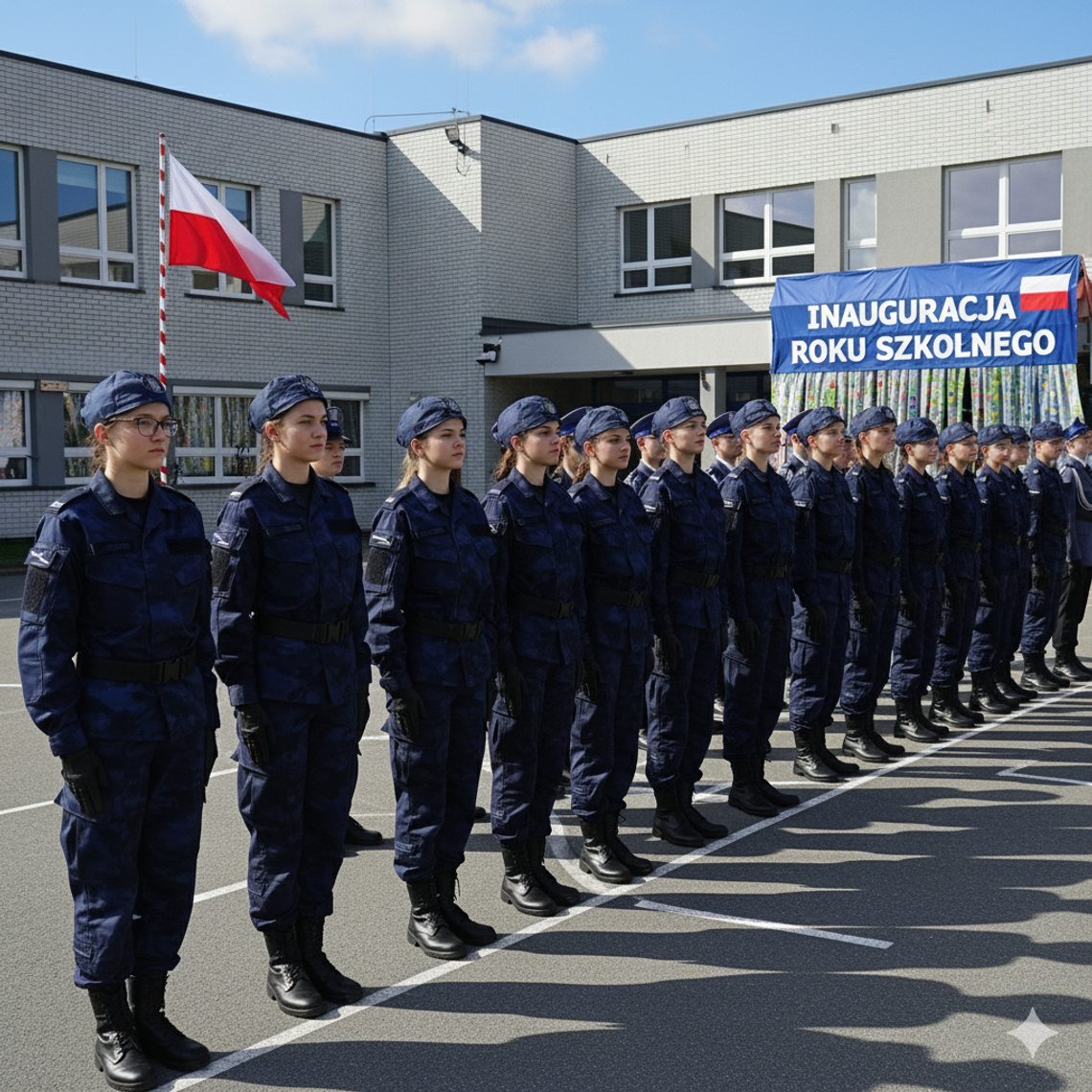 Mundur na szkolnym korytarzu. 57 uczniów z powiatu płońskiego rozpoczyna służbę... w szkolnej ławce