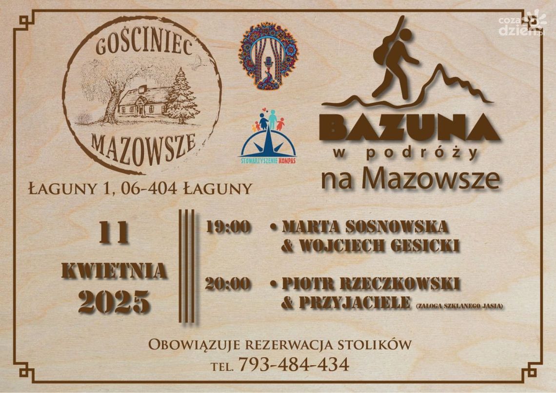 Muzyczny wieczór "Bazuna w podróży na Mazowsze" w Gościńcu Mazowsze