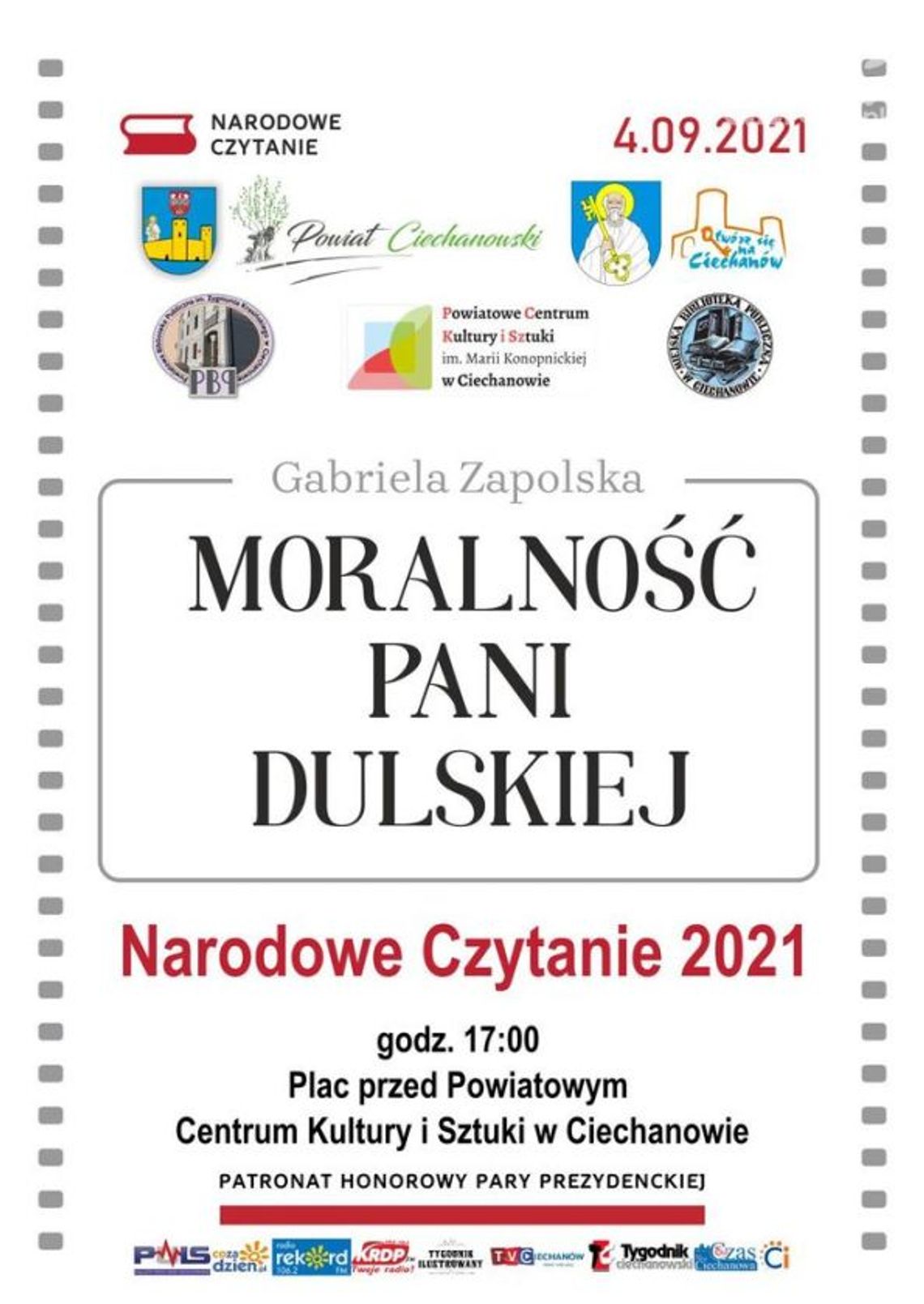 Narodowe czytanie jutro w Ciechanowie. To już X edycja tego wydarzenia!