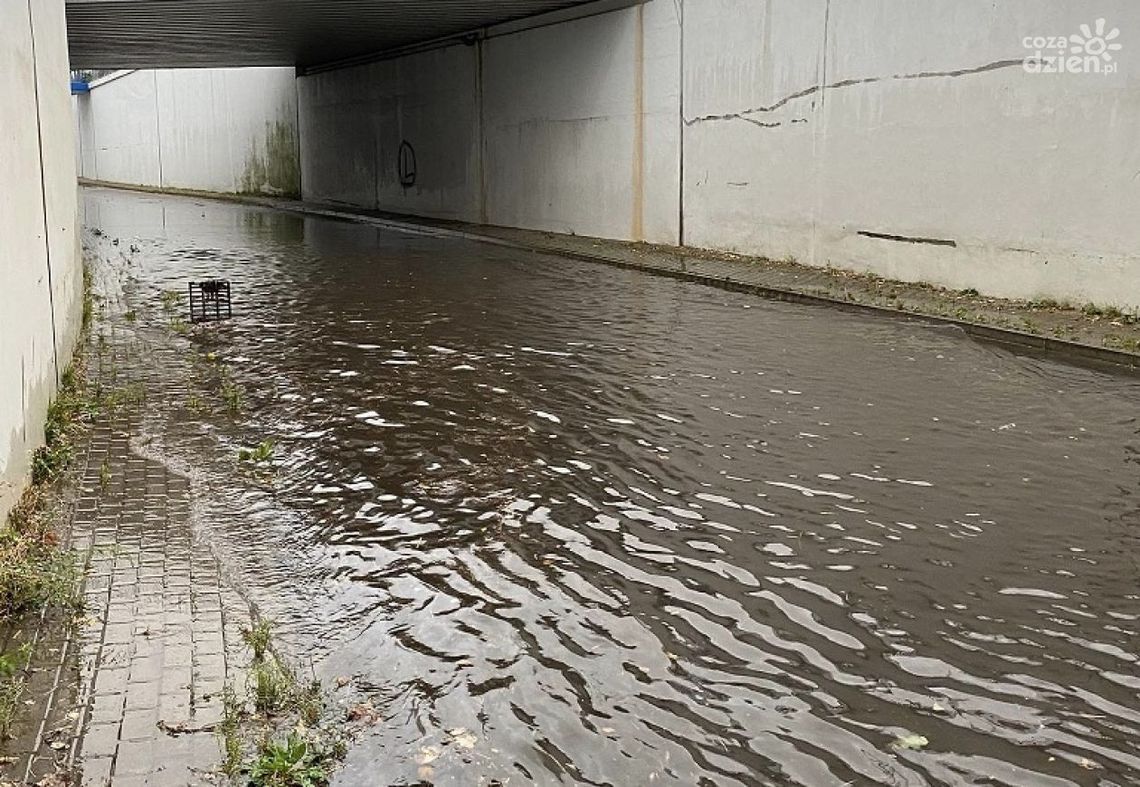 Niespokojny poranek w powiecie ciechanowskim. Woda zalała tunel w Gołotczyźnie