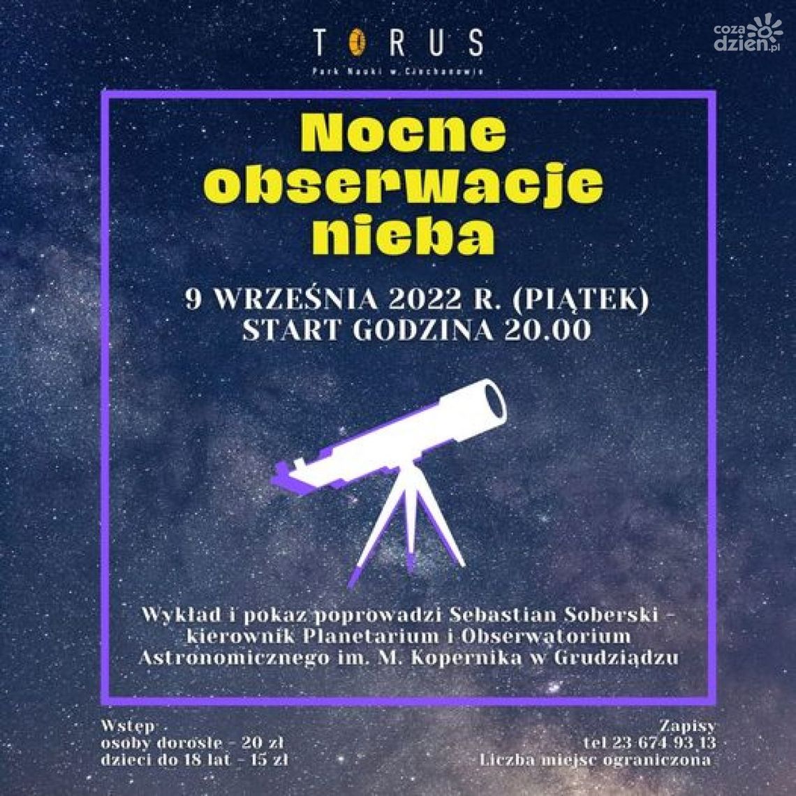 Nocne obserwacje nieba w Parku Nauki Torus