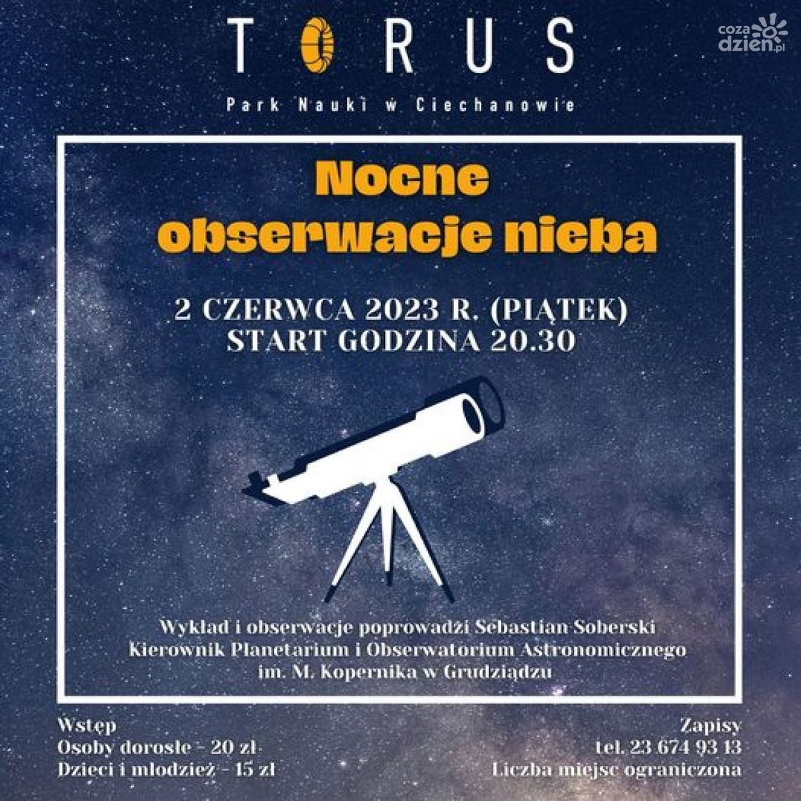 Nocne obserwacje nieba z Parkiem Nauki Torus