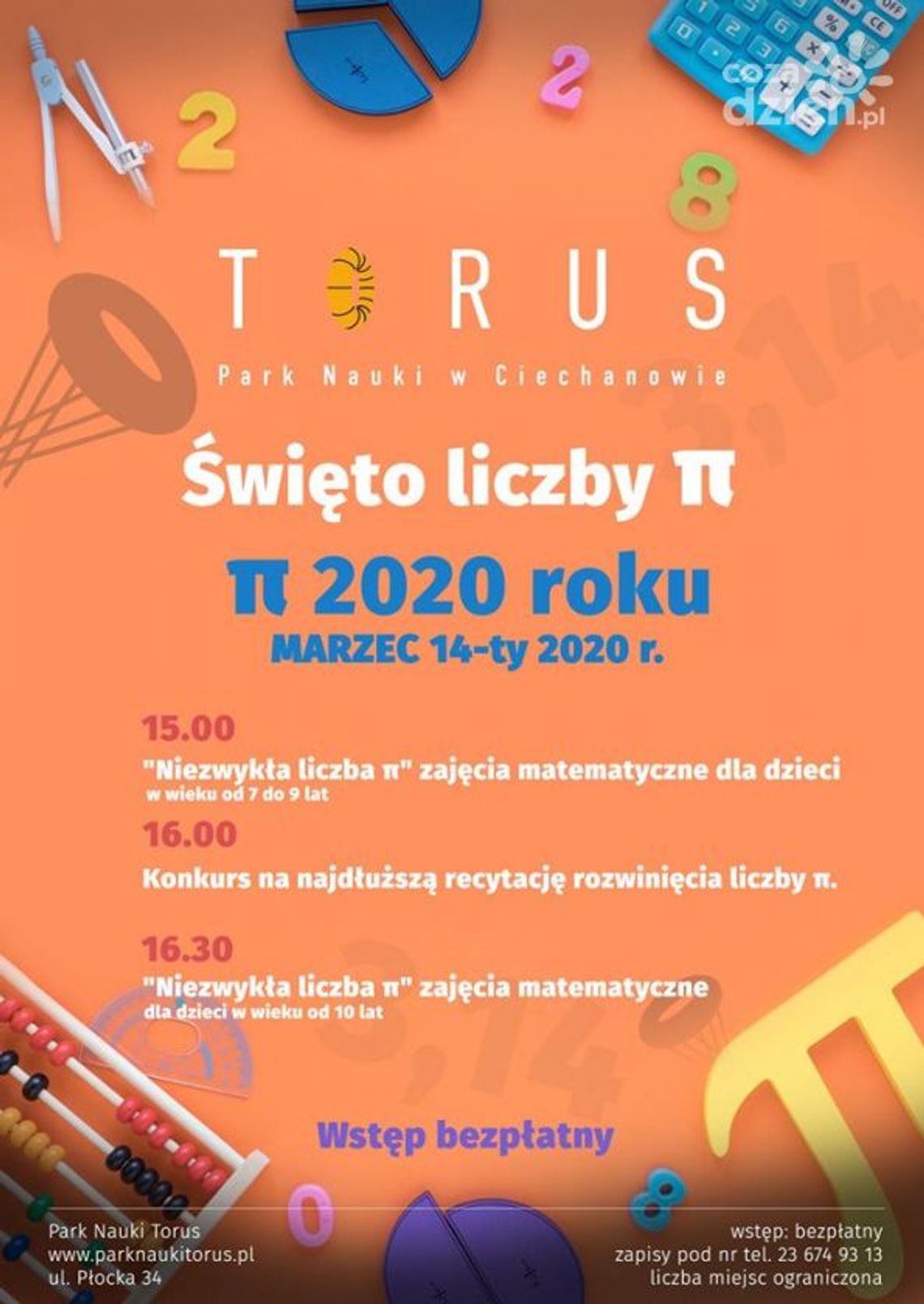 O właściwościach liczby π w Parku Nauki Torus