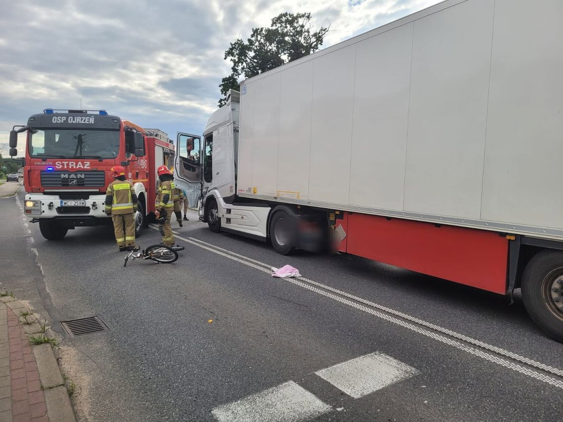 Ojrzeń. Tir potrącił 10-latkę, była na pasach