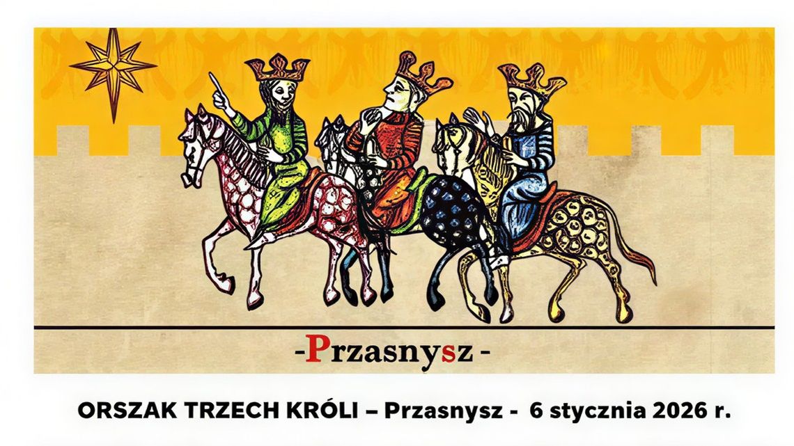 Grafika Trzech króli na konicach