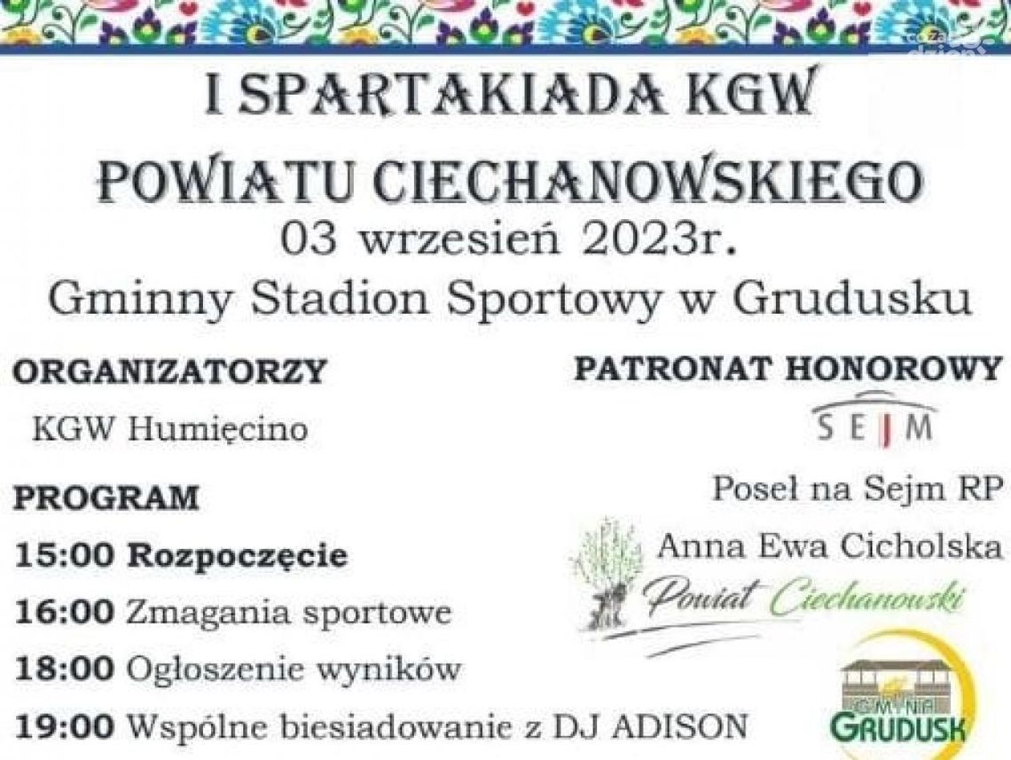 Po raz pierwszy w powiecie ciechanowskim. W Grudusku odbędzie się Spartakiada Kół Gospodyń Wiejskich