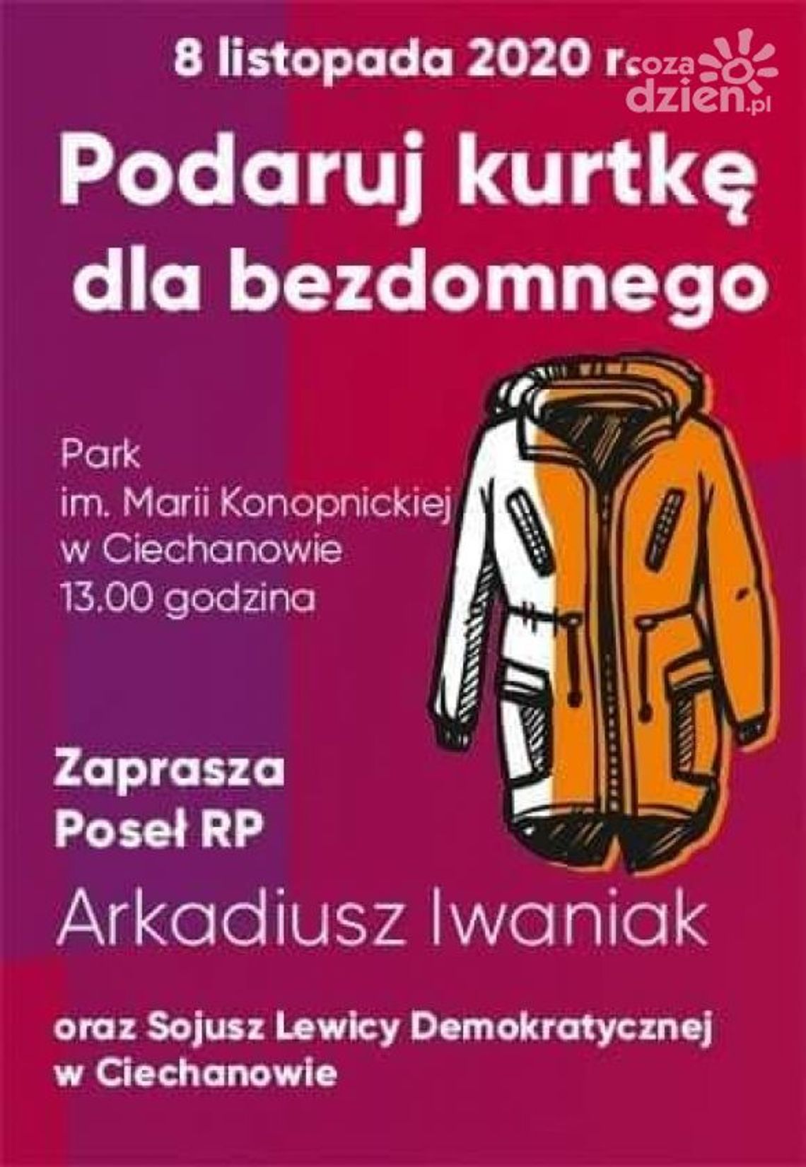 Podarujcie kurtkę dla bezdomnego!