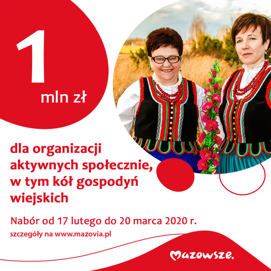 Ponad milion złotych od samorządu Mazowsza dla aktywnych społecznie