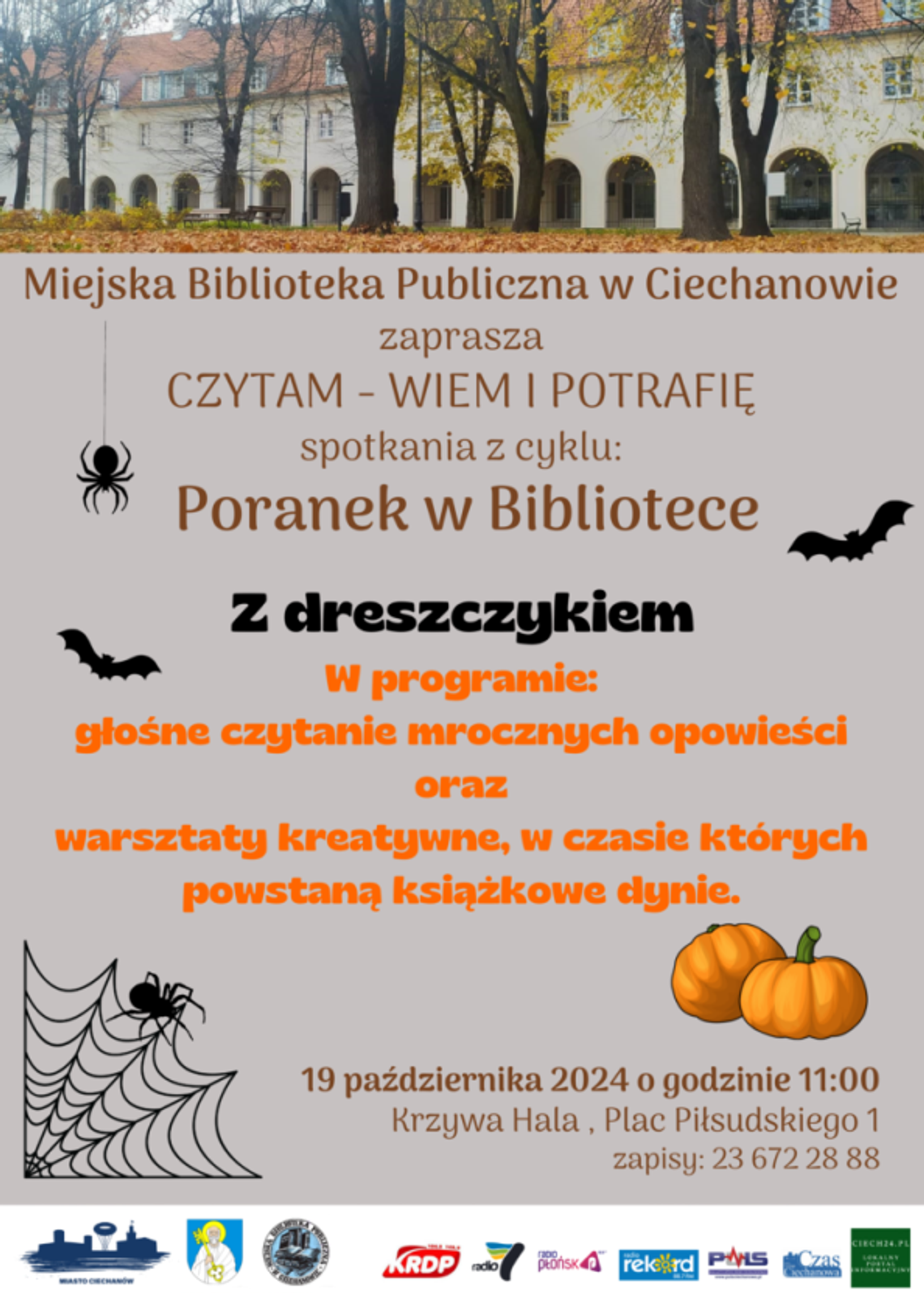 „Poranek w Bibliotece” – dyniowe warsztaty i straszne opowieści 