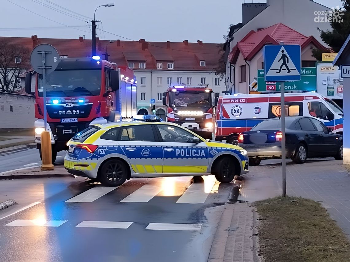 Potrącenie pieszej na ul. Wojska Polskiego w Ciechanowie