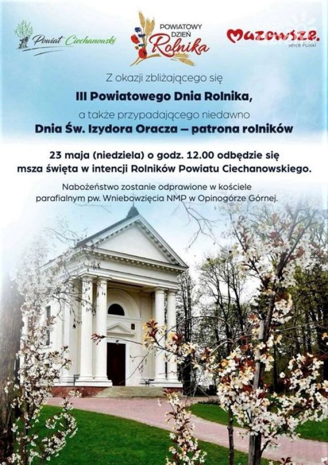 Powiatowy Dzień Rolnika. Uroczystości odbędą się w Opinogórze Powiatowy Dzień Rolnika. Uroczystości odbędą się w Opinogórze