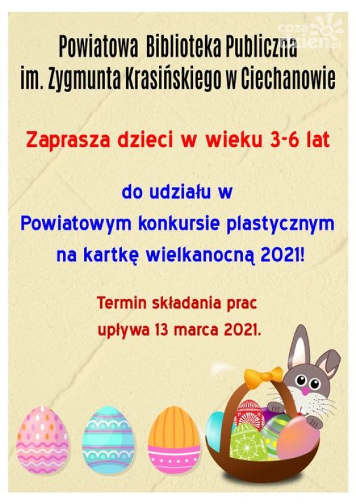 Powiatowy konkurs plastyczny na kartę wielkanocną 2021