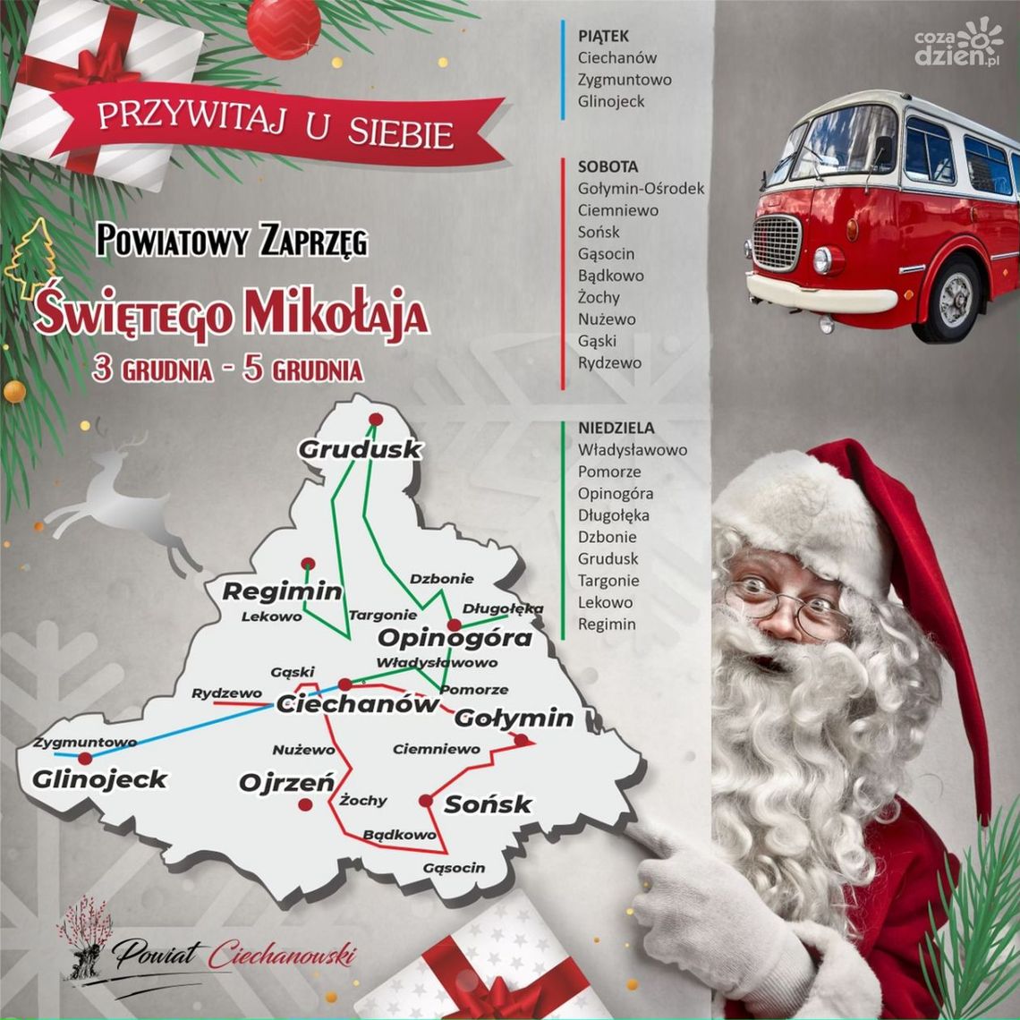 Powiatowy Zaprzęg Świętego Mikołaja. Znamy szczegóły tras!