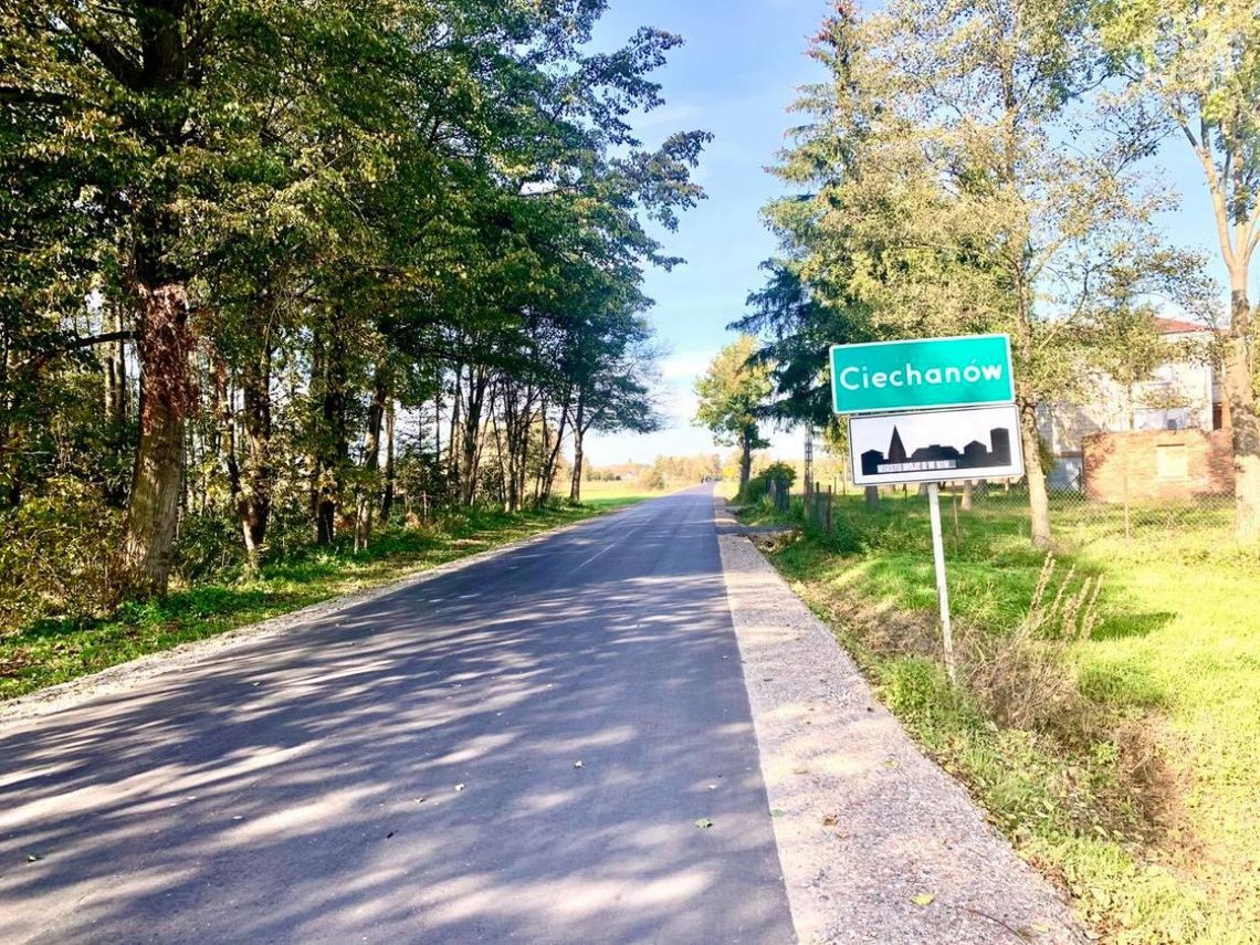 Przebudowa drogi Ciechanów - Niechodzin zakończona.