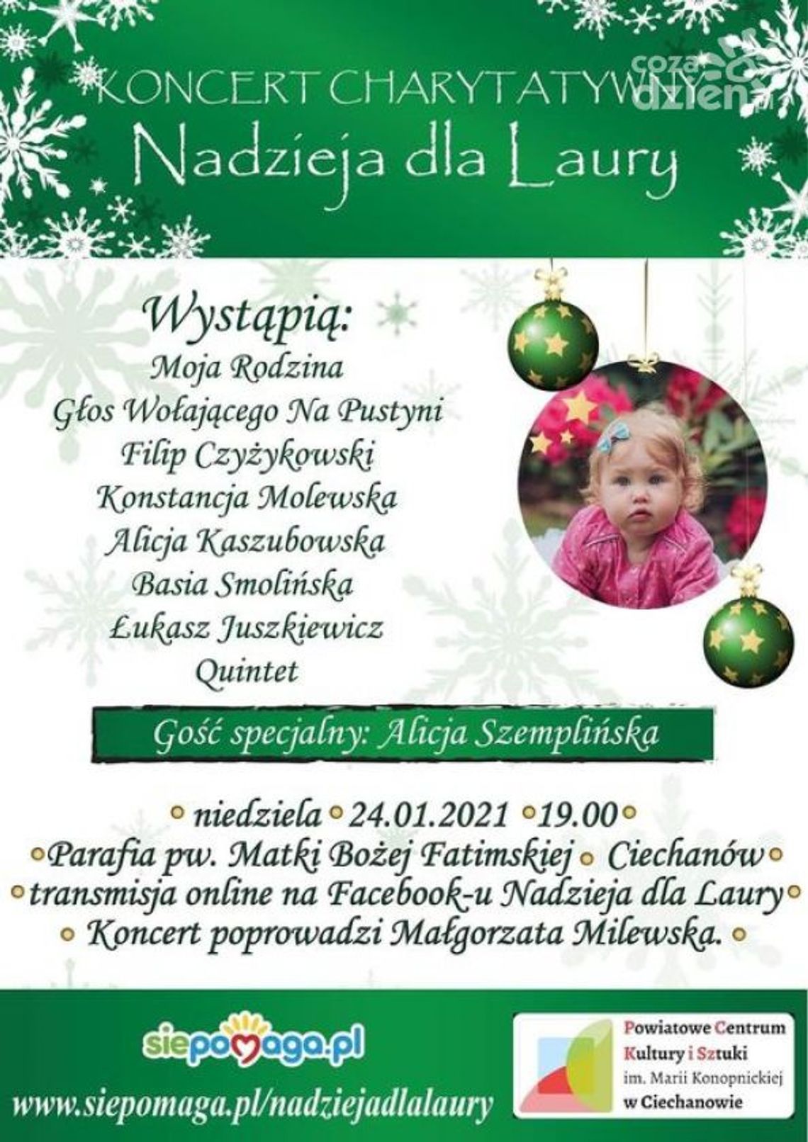 Przed nami charytatywny Koncert Kolędowy dla małej Laurki!