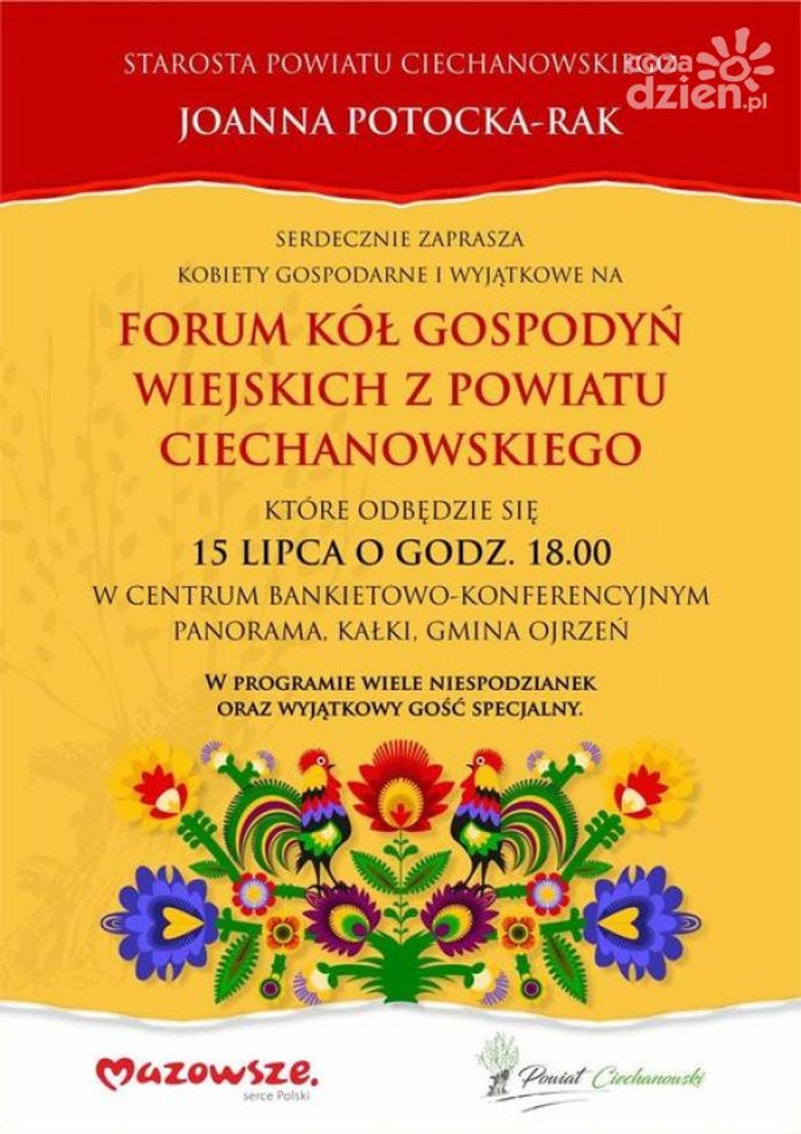 Przed nami Forum Kół Gospodyń Wiejskich z Powiatu Ciechanowskiego.