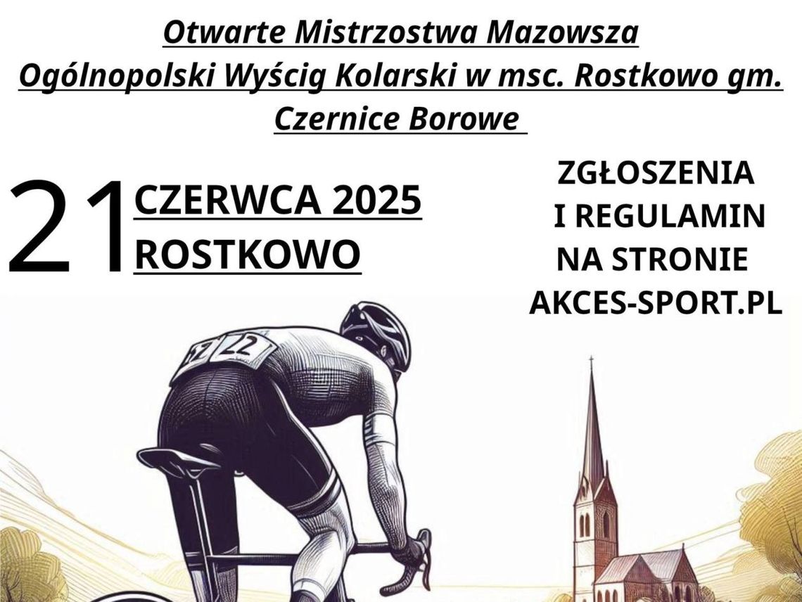 Przed nami Kolarskie Mistrzostwa Mazowsza w Rostkowie 