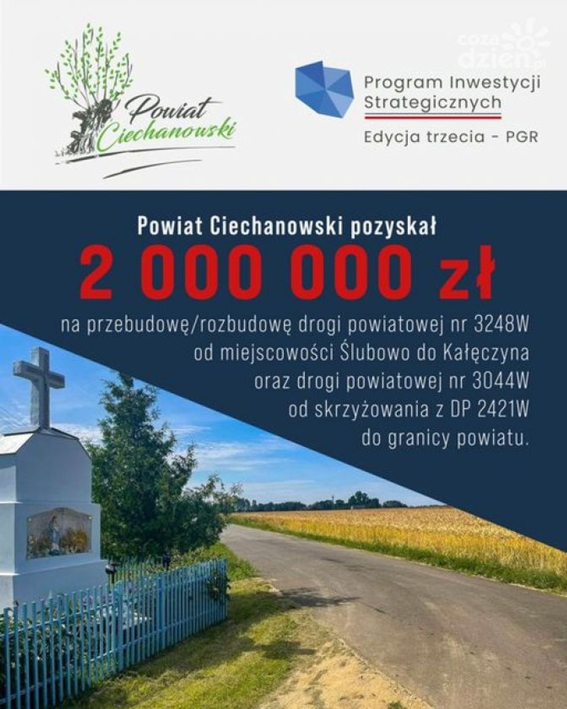 Remont drogi Regimin-Klice bez rządowego dofinansowania