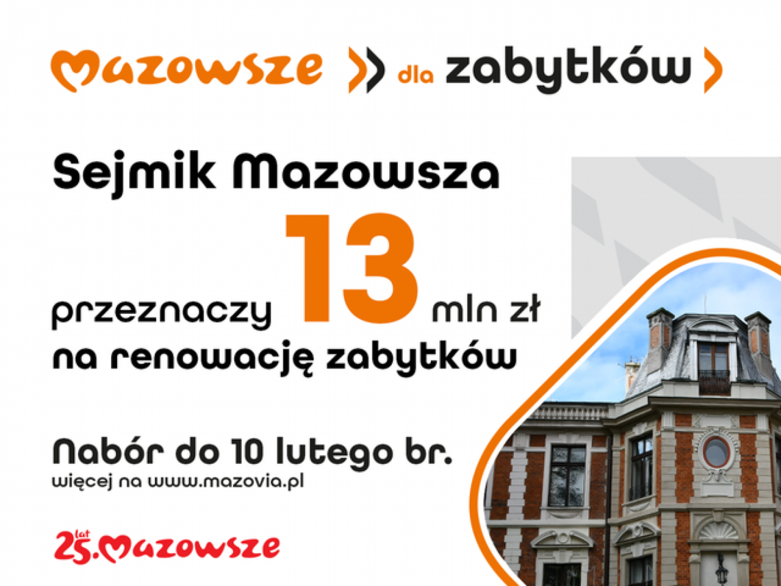 Ruszył nabór do programu „Mazowsze dla zabytków”
